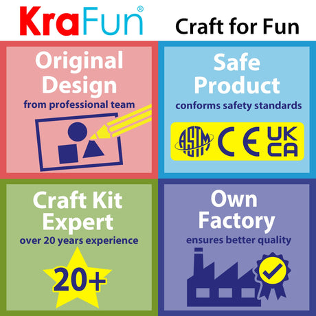 KRAFUN Beginner My First Unicorn Sewing Kit for Kids Art & Craft, Doll Plushie Animal, Instructions & Plush Felt Materials for Learn to Sew, Embroidery, Age 7 8 9 10 11 12 KRAFUN
