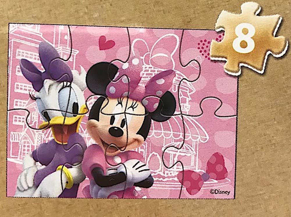 Disney Minnie Mouse 5 Wood Jigsaw Puzzles in Wood Storage Box Disney