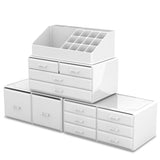 READAEER Makeup Cosmetic Organizer Storage Drawers Display Boxes Case with 12 Drawers (White) READAEER