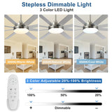 72 Inch Large Ceiling Fans with Lights and Remote, Modern Brushed Nickel Ceiling Fan for Indoor or Outdoor Patio, 6 Speed, Reversible, DC Motor, Timer, 3 CCT, Dimmable putroad