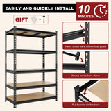 BIG RED 5 Tier Heavy Duty Garage Storage Shelving: Adjustable Metal Utility Shelving Rack for Garage, Basement, Pantry, Closet - 3,000lb Capacity (72"x48"x24") Black BIG RED