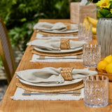 YANGQIHOME Boho Placemats Set of 6, Farmhouse Rustic Woven Placemats for Dining Table Decor, Handmade Braided Place Mats in Natural Cotton Jute and Water Straw for Kitchen Table YANGQIHOME