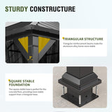 UDPATIO 10' x 10' Hardtop Gazebo, Metal Gazebo with Galvanized Steel Roof, Outdoor Permanent Pavilion with Netting for Patio, Backyard, Deck and Lawns UDPATIO