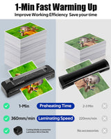 Laminator A3 Laminator Machine 70 Seconds Fast Warm-up,13 Inch Cold and Thermal Lamination with 20 Laminating Sheets, 5-in-1 Laminating Machine with Paper Trimmer for Home Office Use (LAM00004US) BAYGE