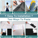 AUYAARS 100% Blackout Curtains 118"x57" Portable No Drill Window Shades for Bedroom, Nursery, RV, Dorm Room, Travel, Temporary Blackout Blinds with Stickers & Tabs, DIY Window Cover (Black) AUYAARS