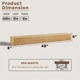 Heimlove Fireplace Mantel 48 Inch,Floating Fireplace Mantel Wood Shelf,Wall Mounted Rustic Wood Display Shelf for Home Decor,Rustic Traditional,Farmhouse Fireplace Mantel Shelves | 48"x 8"x 6"-Natural Heimlove
