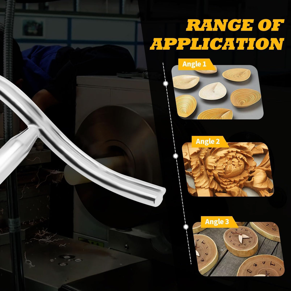 Jecoupoon 12 Inch Stainless Steel Curved Lathe Tool Rest, Shaped Wood Lathe Tool Rest for Bowl Turning, Wood Lathe Tool Holder, Wood Lathe Turning Accessories, 1 or 5/8 In Column (5/8") Jecoupoon