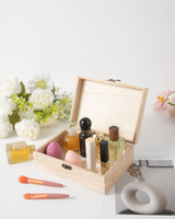 Xhqsulsclac 8 PCS Unfinished Wooden Box,6.6X5.1X3.1 in Small Keepsake Box Jewelry Storage Handmade DIY Wooden Boxes Hinged Cover with Front Clasp Xhqsulsclac