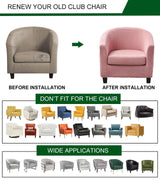 CRFATOP 2 Piece Club Chair Slipcover Stretch Barrel Chair Covers Jacquard Tub Chair Slipcovers Soft Armchair Sofa Cover Removable Couch Furniture Protector Arm Chair Cover for Living Room,D37 CRFATOP