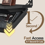 Lvifur 24" Compact Gun Shelf, Gun Rack with Automatic Induction Lock with Secure Hidden Compartment for Wall Mount Display, Storage Security Safe Box for Home,Black Lvifur