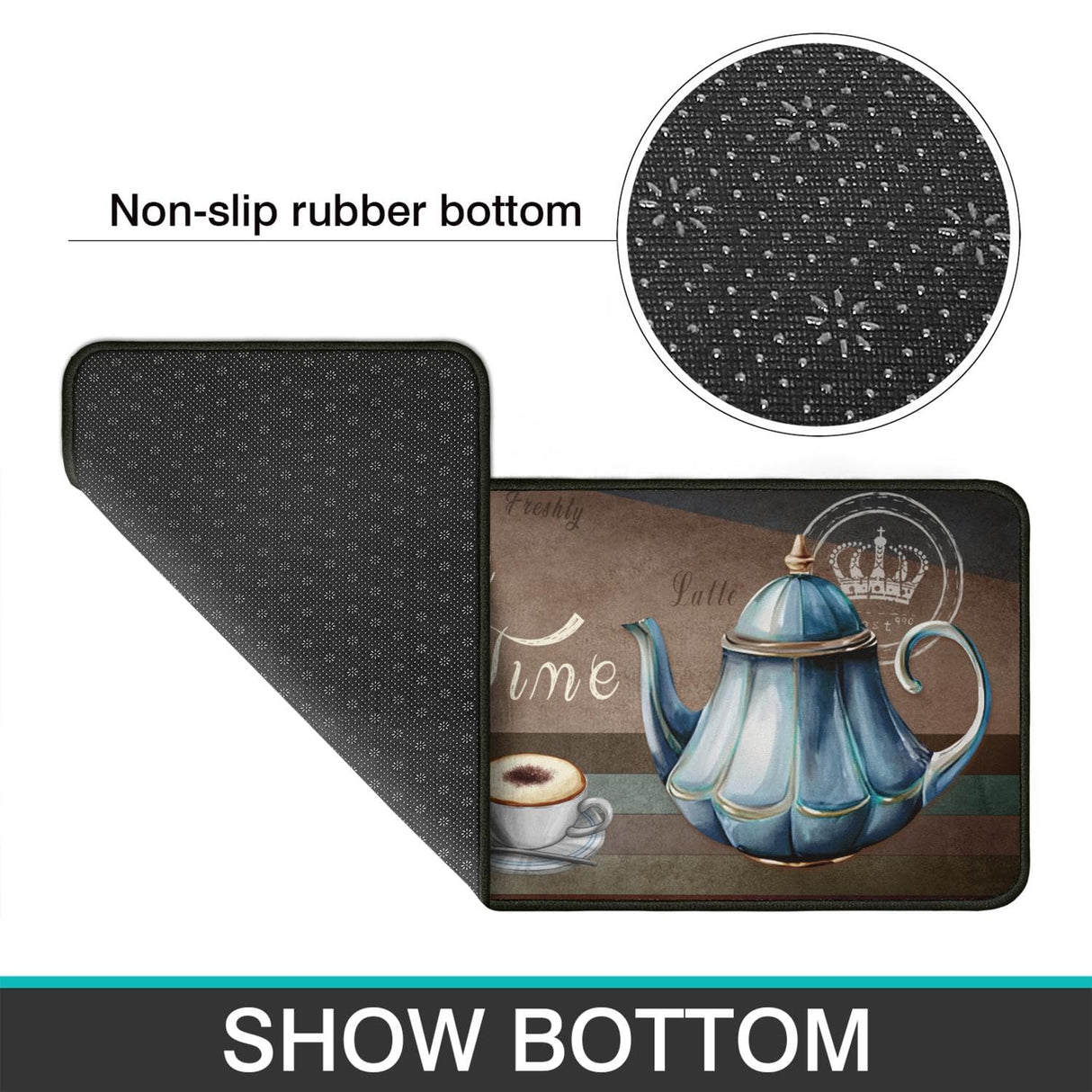 Ghroiep 2 Piece Coffee Kitchen Decor Rugs Set, Farmhouse Country Kitchen Rugs and Mats Non Skid Washable Absorbent Microfiber Kitchen Accessories Decoration Floor Mats 17"x47"+17"x30" Ghroiep