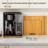 ANBOXIT Bamboo Appliance Slider, Sliding Tray for Coffee Maker, Kitchen Countertop Appliance Rolling Tray, Coffee Pot Slider Tray with Rubber Wheels, Wide - Small (10"D x 12"W) ANBOXIT