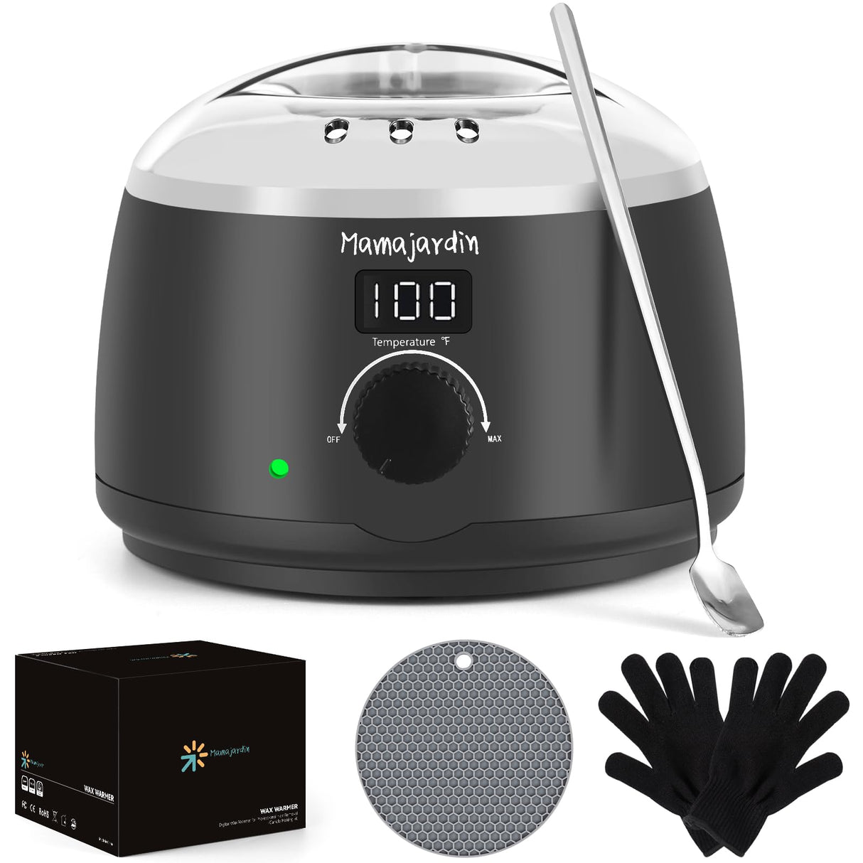 Wax Melter for Candle Making - Candle Wax Melter 16 oz, Candle Making Supplies with Candle Melting Pot，Candle Making Kit for Beginners，Wax Melting Pot with LED Temperature Display，Perfect Set Gift Mamajardin