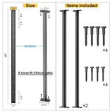 Deck Man 2 Pack Stainless Steel Pre-drilled Intermediate Post/Studdle Pickets for 1/8" Deck Cable Railing, Level Cable Railing Fittings (2, Black, 36 inch) Deck Man
