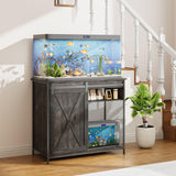 40-50 Gallon Fish Tank Stand with Power Outlets,Farmhouse 50 Gallon Aquarium Stand with Sliding Barn Door Heavy Duty Aquarium Cabinet for 2 Fish Tank/Turtle Tank/Reptile Terrarium YDTOP