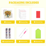 RICUVED Diamond Art Kits for Adults, Sunflower Diamond Painting Kits for Beginners, Flowers in Bottle DIY 5D Full Round Drill Gem Crystal Rhinestone Art and Craft Kit for Gift Home Wall Decor 30x30cm RICUVED
