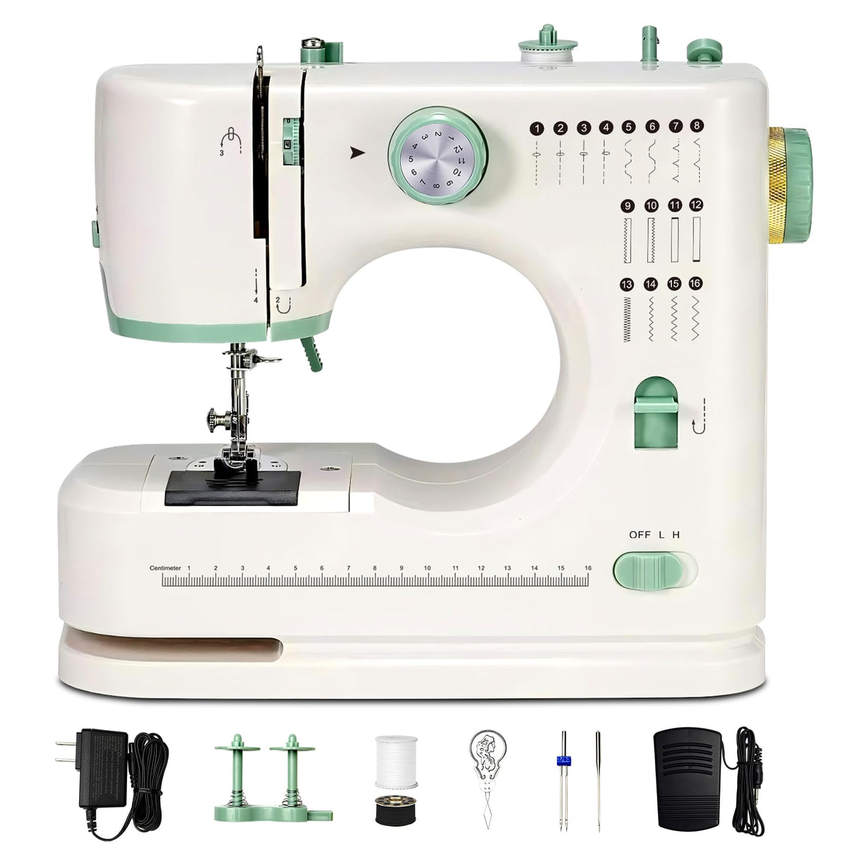 Lastempa Mini Dual-Speed SewingMachine Double Needle & Double Thread16 Stitch Modes Beginner-FriendlyHousehold Sewing Machine | ldeal forAdults & Beginners Lastempa