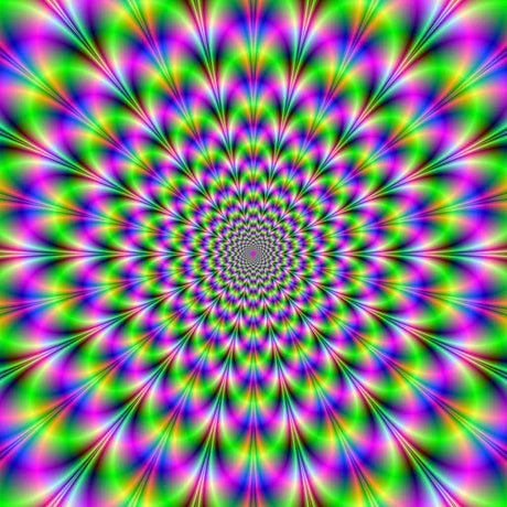 Uoopati Psychedelic Art DIY 5D Diamond Painting Set Pink Green Neon Flower Digital Abstract Round Drill Rhinestone Embroidery Arts Craft for Home Wall Decoration, 12x12 Inch Svnthqp