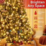 JEWHUN F3 170 FT 500 LED Christmas Lights Indoor,Warm White Christmas String Lights for Outside, Green Wire Plug in Outdoor String Lights,Christmas Tree Lights for Halloween Party Wedding JEWHUN