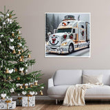 APTDYIGL 5D Christmas Diamond Painting Kits for Adults Beginner,DIY Truck Diamond Art Kits for Adults,Round Full Drill Diamond Dots with Gem Art Kits,Home Wall Decor 13.7X13.7inch APTDYIGL