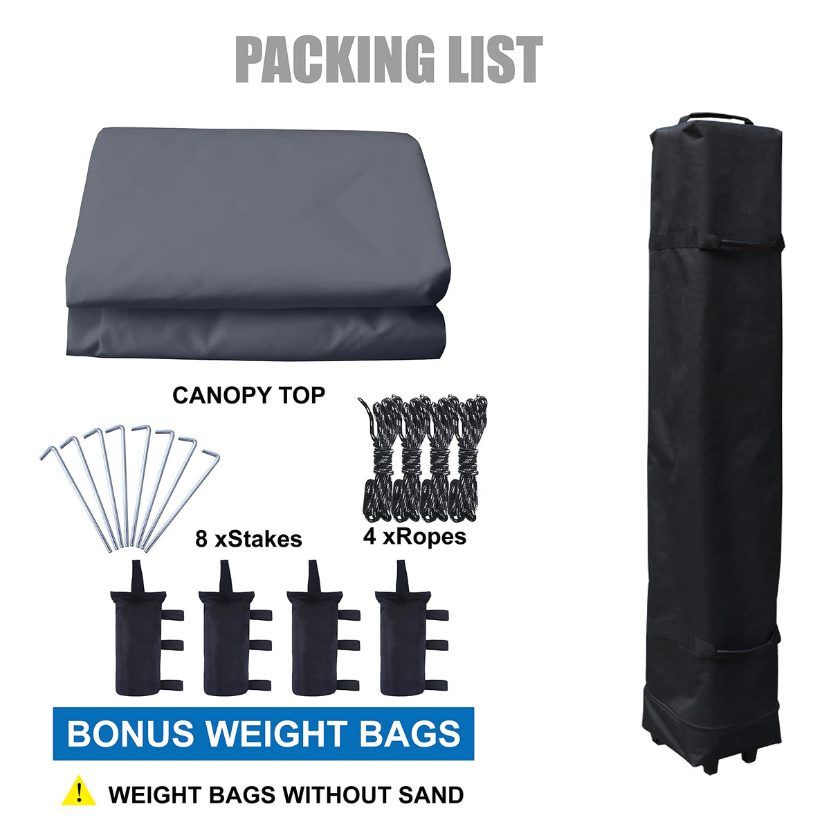 MASTERCANOPY Portable Pop Up Canopy Tent with Large Base (10x10,Dark Gray) MASTERCANOPY