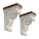 SOFE Corbels for Shelves Countertops, White Wood Bookends Decorative, 1 Pair Farmhouse Book Ends, Sturdy Bookends for Heavy Books, Book Holder Stopper for Home Office Kitchen SOFE