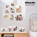 Egofine Picture Frame Set 12 Pack, Picture Frames Collage Wall Decor with Two 8x10, Four 5x7, Four 4x6, Two 4x4, Photo Frames for Wall and Tabletop, Made of Solid Wood, Covered by Plexiglass, White Egofine