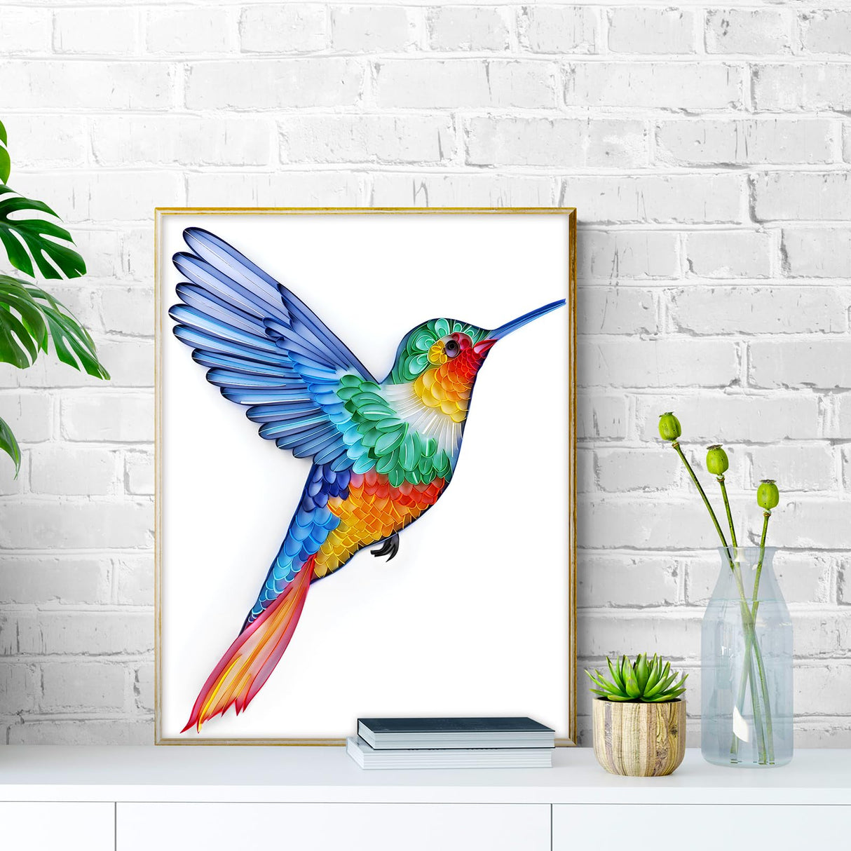 Uniquilling Quilling Kit for Adults - Hummingbird Paper Quilling Kit with Tools & Manual, DIY Craft Kit, 8 x 1 x 0.7 inches, Not Foldable Uniquilling