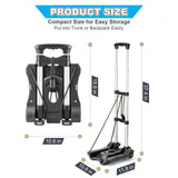 Vsaikeo Small Folding Hand Truck Dolly with 2 Wheels, Lightweight Aluminum Foldable Luggage Cart, Collapsible Cart Portable Dolly for Airport Travel Moving Use Vsaikeo
