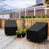 MR. COVER Patio Furniture Covers Waterproof, Outdoor Chair Covers for Rocking Chair, Fits up to 32W x 37D x 36H Inches, Ventilated Air Vents and Convenient Handles Included, Black, 2 Pack MR. COVER