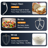 Honinst Stand Mixer, 6.5QT 10-Speed Tilt-Head Electric Stand Mixer, 3-In-1 Kitchen Mixer with Bowl, Dough Hook, Whisk and Beater, Food Mixer for Baking, Cake and Most Home Cooks, Blue Honinst