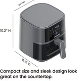 Chefman Air Fryer – 4 QT Compact Airfryer for Quick & Easy Meals, Features Hi-Fry Technology for Extra Crisp, Easy-View Window, Touch Controls with 4 Presets, Nonstick & Dishwasher Safe Basket - Grey Chefman