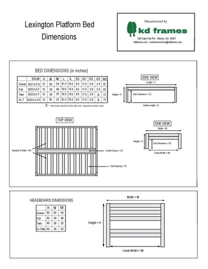 Lexington Natural Wood Platform Bed - Full Size, Minimalist Design with Slatted Headboard - WoodArtSupply