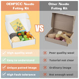 OEHPICC Needle Felting Kit - 10 Pack Plant Pot Needle Felting Starter Kit, Felting Kits with Basic Felt Tools, Clear Instructions for Beginner Adult Craft Kit, DIY Craft Plant Decor Present OEHPICC