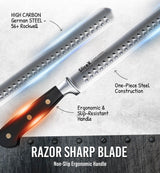 SliceX Brisket Slicing Knife – 12" BBQ Knife, Brisket Knife, Grilling Gifts For Men – Razor Sharp German Steel, Full Tang, Ergonomic Handle Bright Hobby