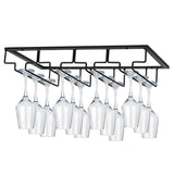 MOCOUM Wine Glasses Rack Under Cabinet Stemware Rack,Wine Glass Hanger Rack Wire Wine Glass Holder Storage Hanger for Cabinet Kitchen Bar (4 Rows) MOCOUM