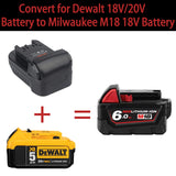 for Dewalt to Milwaukee Battery Adapter, Convert for DeWalt 18v-20v Lithium Batteries to Milwaukee M18 18v Cordless Power Tools Use Echoyee