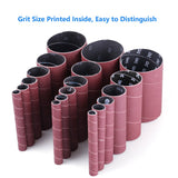 LotFancy Spindle Sander Sleeves, 24PCS Sanding Sleeves for Oscillating Sander, 60 80 120 240 Assorted Grit Sandpaper, 4-1/2” Length, 1/2”, 3/4”, 1”, LotFancy