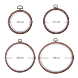 joybest 4 Pcs Embroidery Hoops Set Cross Stitch Hoop Ring Imitated Wood Display Frame-Circle and Oval Hand Embroidery Kits for Art Craft Sewing (Imitated Wood) joybest