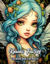 Kawaii Fairies Coloring Book: Adult Coloring Book Featuring Adorable Magical Fairies in Stunning Grayscale for Stress Relief and Relaxation WoodArtSupply