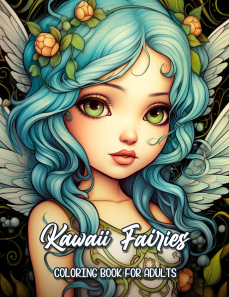 Kawaii Fairies Coloring Book: Adult Coloring Book Featuring Adorable Magical Fairies in Stunning Grayscale for Stress Relief and Relaxation WoodArtSupply