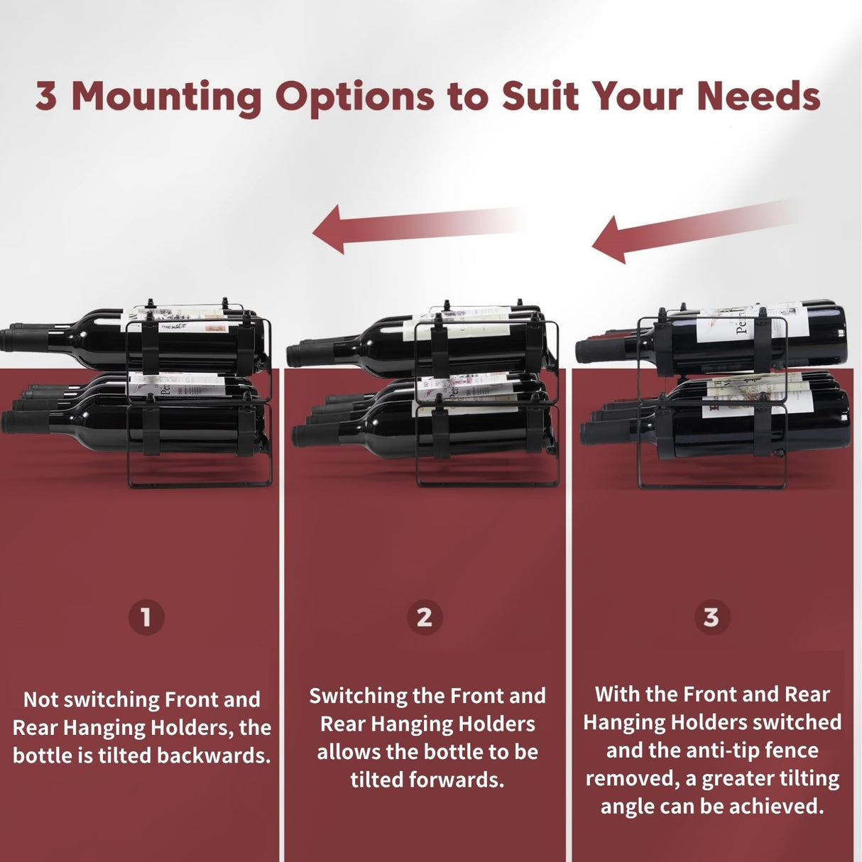 ICOHOT Stackable Wine Rack Countertop, Sturdy Wine Bottle Holder Freestanding for Cabinet, 2 Tier Small Tabletop Wine Holder Stand for Pantry Bar, Wire Wine Bottle Rack Metal Wine Storage Organizers ICOHOT