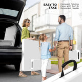 VINGLI Picnic Table Set with 2 Benches, 6 Feet Camping Table Chair Set,3-Piece Folding Furniture for Indoor or Outdoor Use, Smooth Tabletop, White VINGLI