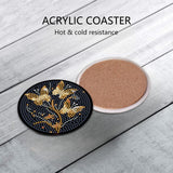 8 Pcs Butterfly Diamond Painting Coasters Kits with Holder,Diamond Art Coasters Set for Drinks Coffee Table, Gem Painting kit for Beginners Adults DIY Art Craft Gifts Black Gold Decors (Butterfly) Bulerrylulu