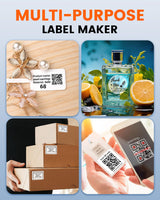 Ponek Label Maker Machine with Tape, M100 Bluetooth Label Printer, Versatile App with 1000 Icons and 300 Templates, 2 Inch Address Label Maker for Small Business, Office, Home, School, Black Ponek