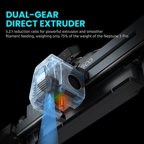 ELEGOO Extruder for Neptune 4 Pro 3D Printer, Fully Assemble Dual-Gear Direct Drive Extruder, ELEGOO Official 3D Printer Accessories ELEGOO