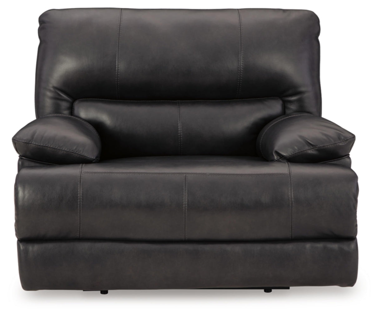 Signature Design by Ashley Mountainous Modern Leather Match Wall Hugger Power Recliner with Adjustable Headrest and USB Ports, Black Signature Design by Ashley