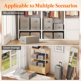 Lifewit Wardrobe Clothes Organizer 6 Pack, Large Size 6 Grids Closet Jean Storage Bins with Handles and Support Boards, Foldable Drawer Dividers for Sweater, Pants, T-Shirt, Hoodie, Dress, Grey Lifewit