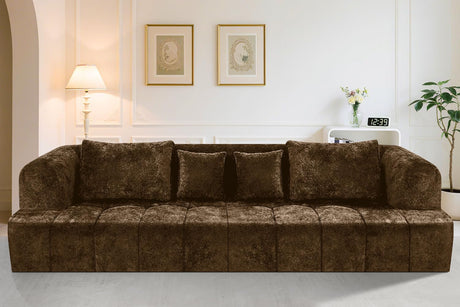 HABUTWAY 103" Modular Cloud Sectional Couch, Modern Modular Sofa Couch with Deep Seats Supportive Cushion Wide Armrests and Pillows for Living Room, Bedroom and Apartment, No Asseembly Required, Brown HABUTWAY