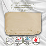 BenefitUSA Replacement Canopy Top Cover for 10'X10' Gazebo Polyester Double Tiers for Outdoor Garden Patio Pavilion Sunshade (Beige) BenefitUSA